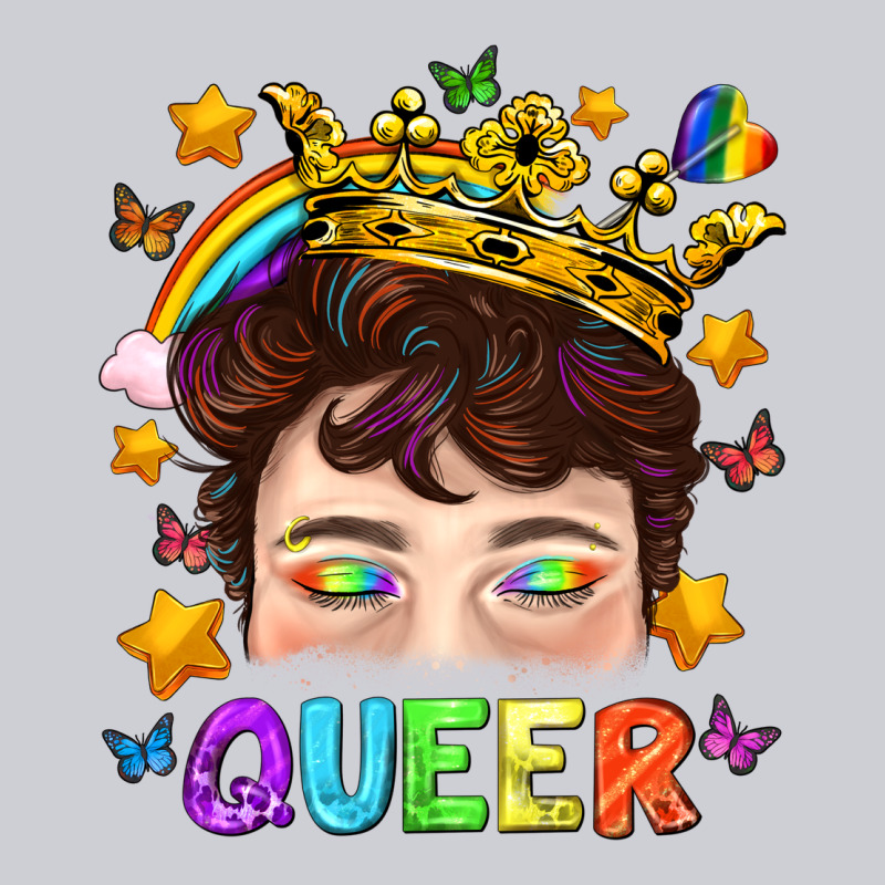 Lgbtq+ Queer Portrait With Crown And Rainbow Urban Hoodie by BundleAndBundleShop | Teevron
