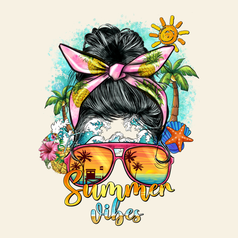 Summer Vibes Messy Bun Vintage Tee by BarkalooDesign | Teevron