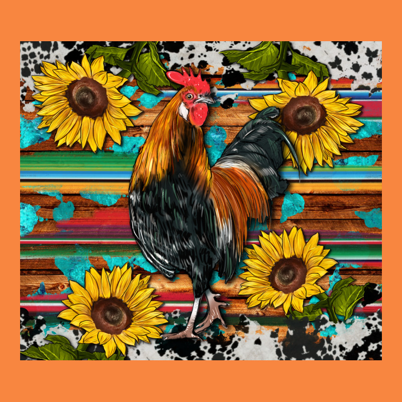 Western Coop Animals Rooster Sunflowers Cowhide Wooden Serape Glitter Premium Sweatshirt by Artiststas | Teevron