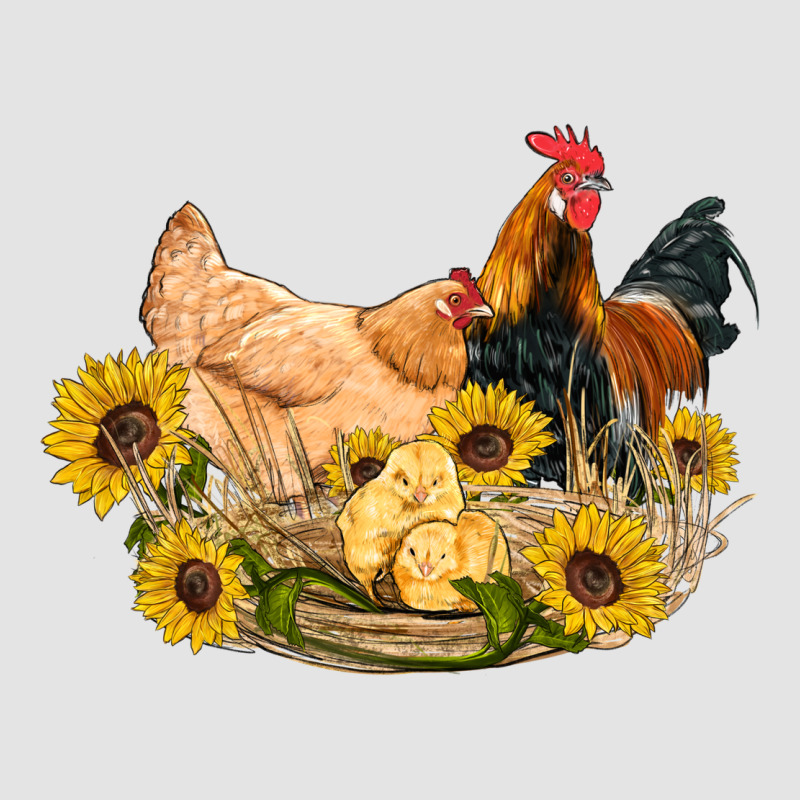 Western Coop Animals Farm Chicken Chick Rooster Sunflowers Premium Sweatshirt by Artiststas | Teevron