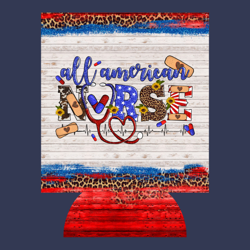 All American Nurse 12 Oz Regular Can Cooler Heavyweight Hoodie by Artiststas | Teevron