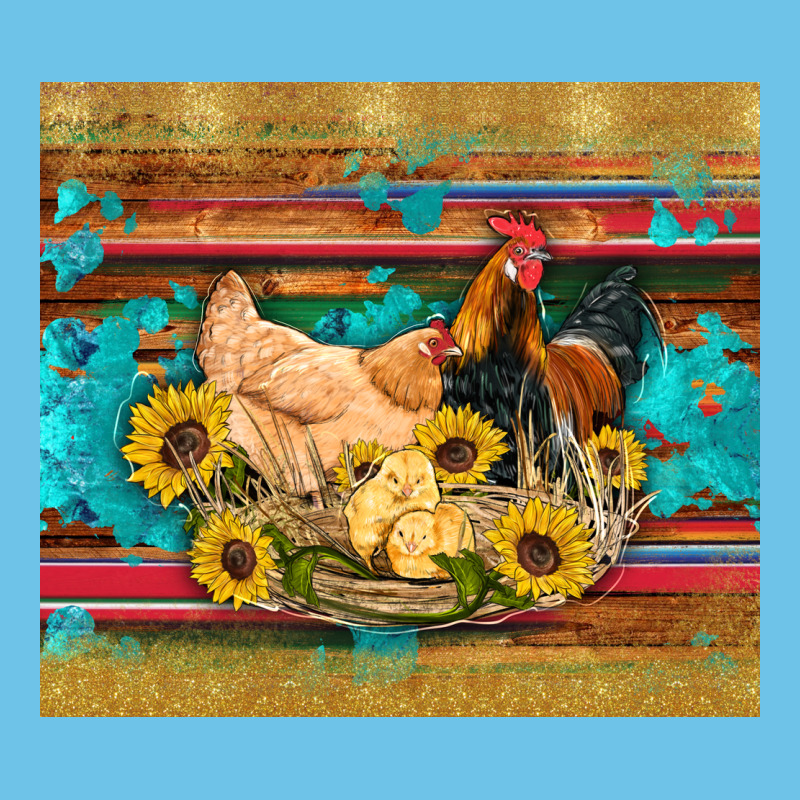 Western Coop Animals Farm Chicken Chick Rooster Sunflowers Wooden Sera Premium Sweatshirt by Artiststas | Teevron