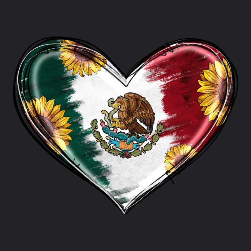 Sunflower Mexican Flag Heart Vintage Tee by RanaPortraitStore | Teevron