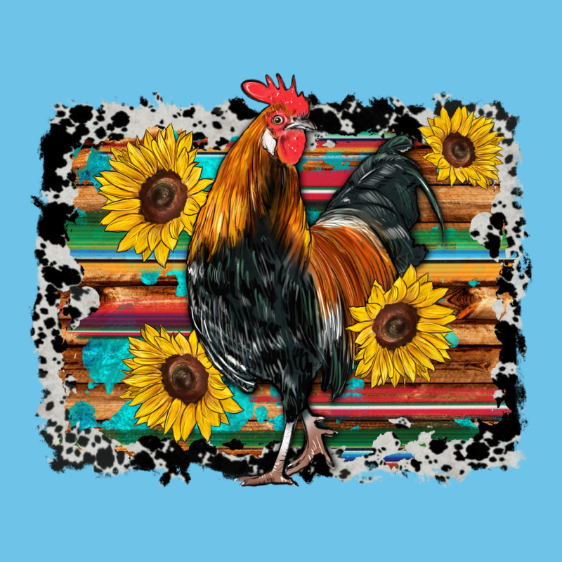 Western Rooster Coop Animals Sunflowers Cowhide Serape Wooden Premium Sweatshirt by Artiststas | Teevron