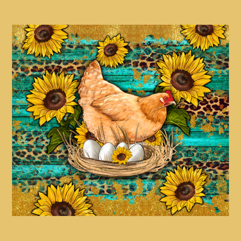Western Farm Chicken Coop Animals Sunflowers Leopard Turquoise Wooden Premium Sweatshirt by Artiststas | Teevron