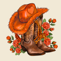 Orange  Cowgirl  And Roses Ladies Tee | Teevron