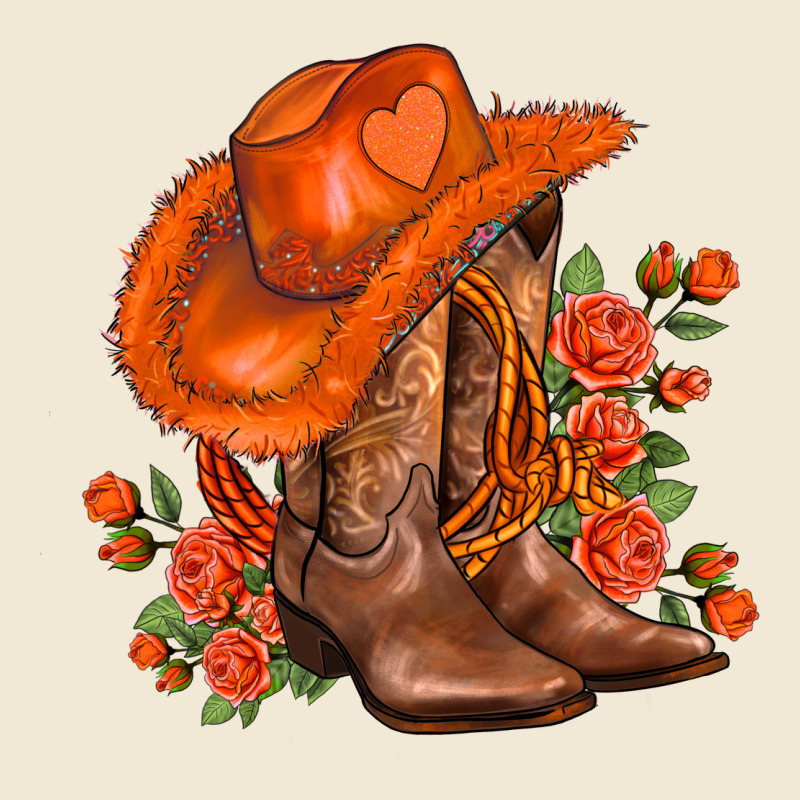 Orange  Cowgirl  And Roses Ladies Tee by AdoDesignShop | Teevron