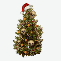 Skeleton Merry Christmas Tree Urban Heavy Tee | Teevron
