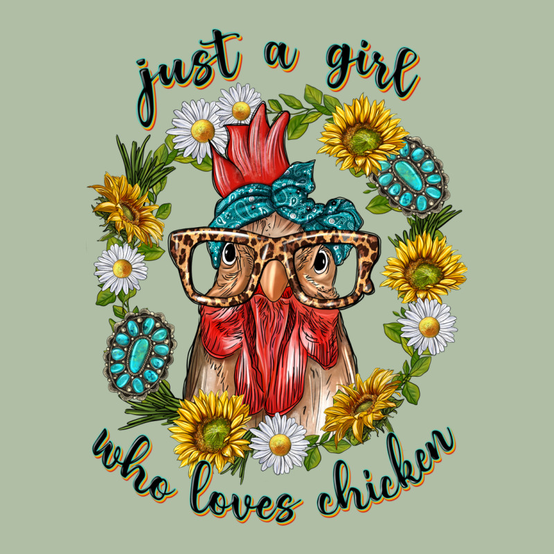 Just A Girl Who Loves Chicken With Sunflowers And Gemstone Urban Heavy Tee by texasbilliewilder | Teevron