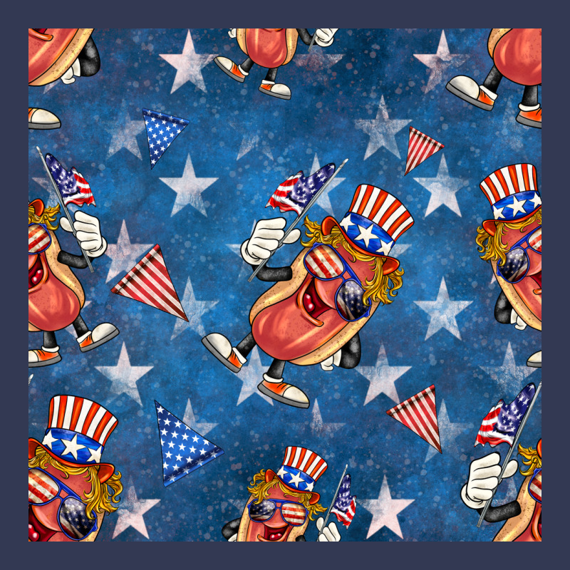 4th Of July Hotdog Seamless Pattern Heavyweight Hoodie by BundleAndBundleShop | Teevron