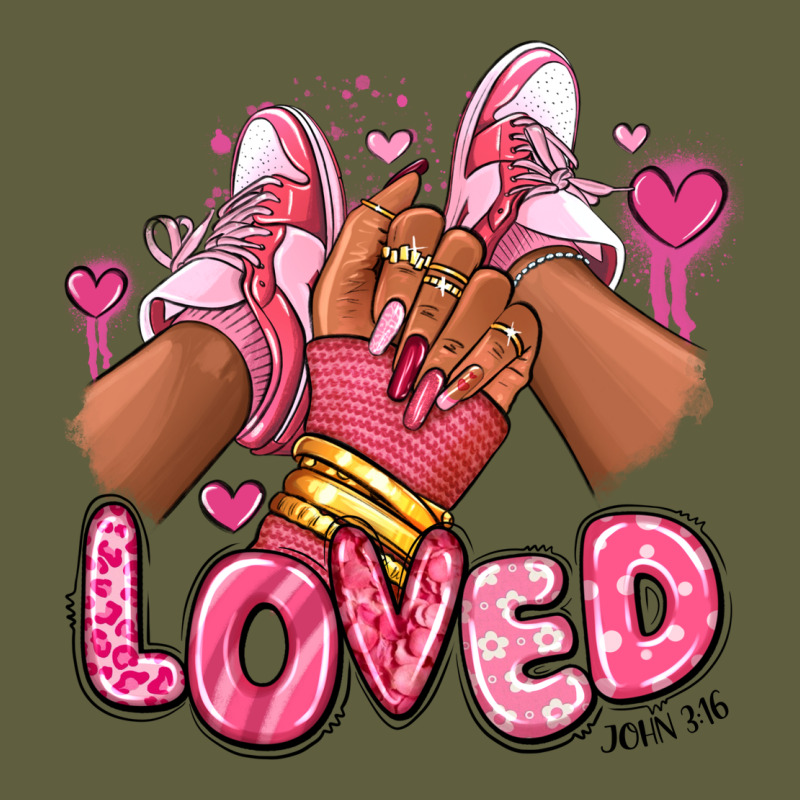 Loved Valentine's Day Afro Girl Sneakers Vintage Tee by RanaPortraitStore | Teevron