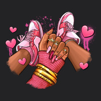 Valentines Day Afro Girl Sneakers Vintage Tee | Teevron
