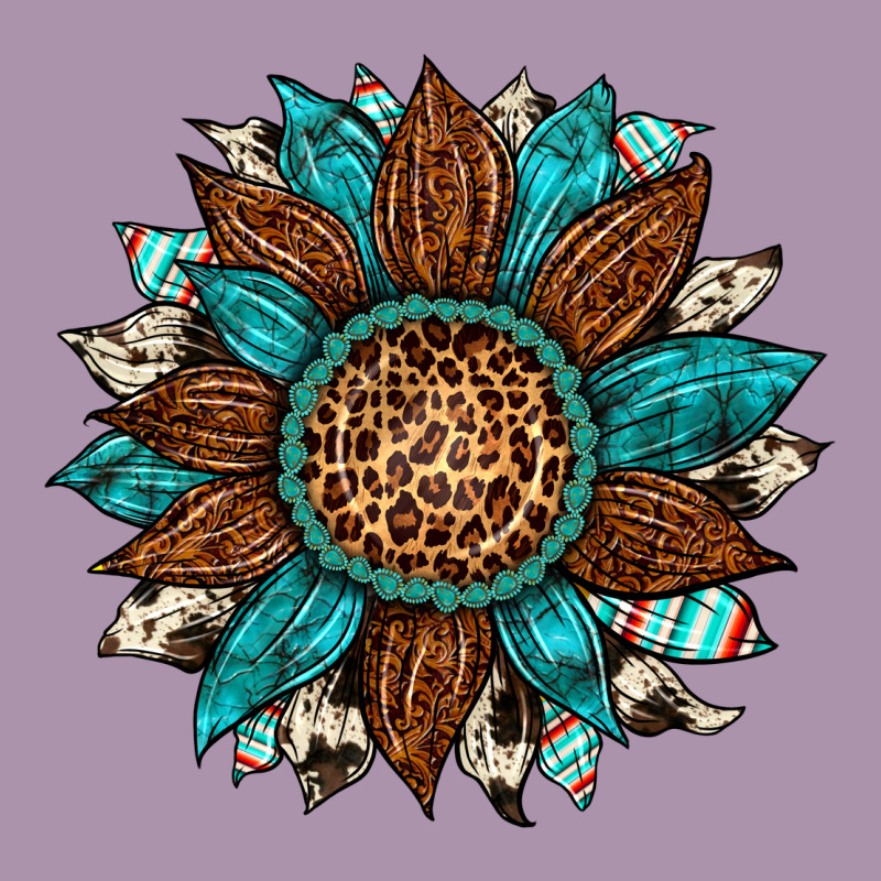 Gemstone Cowhide Leopard Turquoise Sunflower Heavyweight Hoodie by Artiststas | Teevron