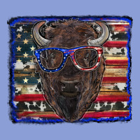 Bison With American Flag And Glasses Long Sleeve Tee | Teevron