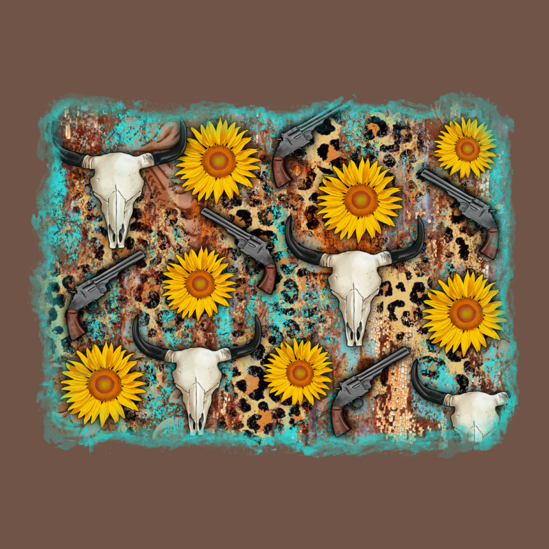 Cow Skull Sunflower Background Premium Sweatshirt by AdoDesignShop | Teevron