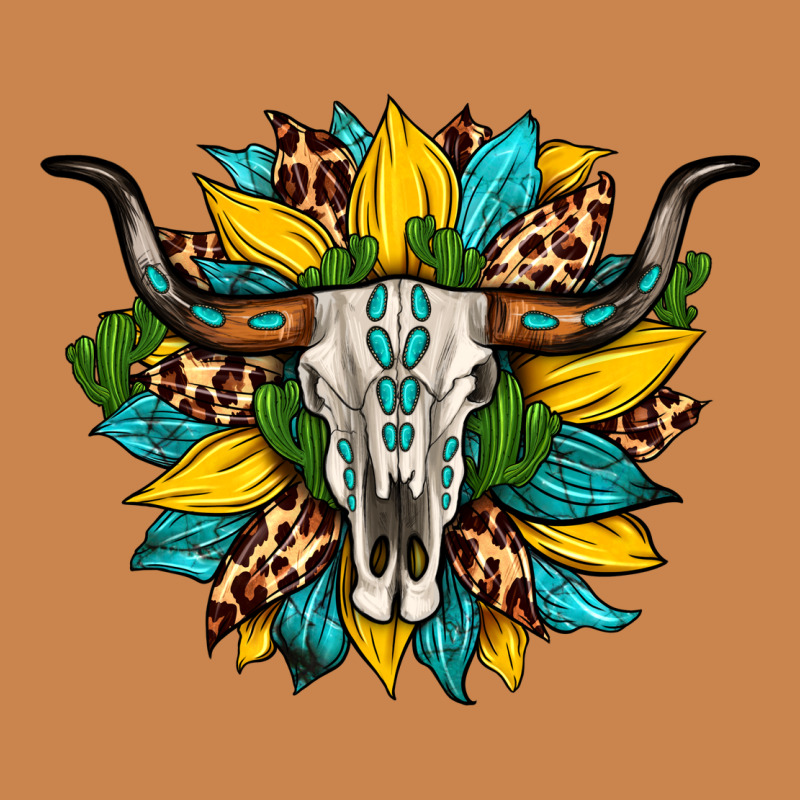 Bull Skull Gemstone Cactus Leopard Sunflower Heavyweight Hoodie by Artiststas | Teevron