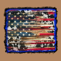 American Flag With Cowhide Background Long Sleeve Tee | Teevron