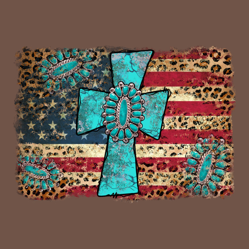 Flag And Turquoise Cross Premium Sweatshirt by AdoDesignShop | Teevron