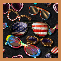 4th Of July Glasses  Seamless Pattern Heavyweight Hoodie | Teevron