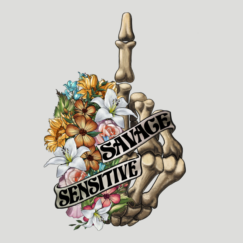 Sensitive Savage Skeleton Middle Finger Zipper Hoodie by FaDigitalArtStudio | Teevron