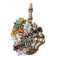 sensitive savage skeleton middle finger | Teevron