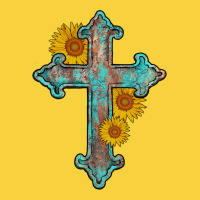 Turquoise Sunflower Cross Premium Sweatshirt | Teevron