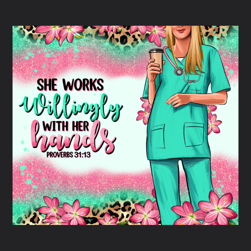 She Works Willingly With Her Hands Blonde Nurse Vintage Tee by RanaPortraitStore | Teevron