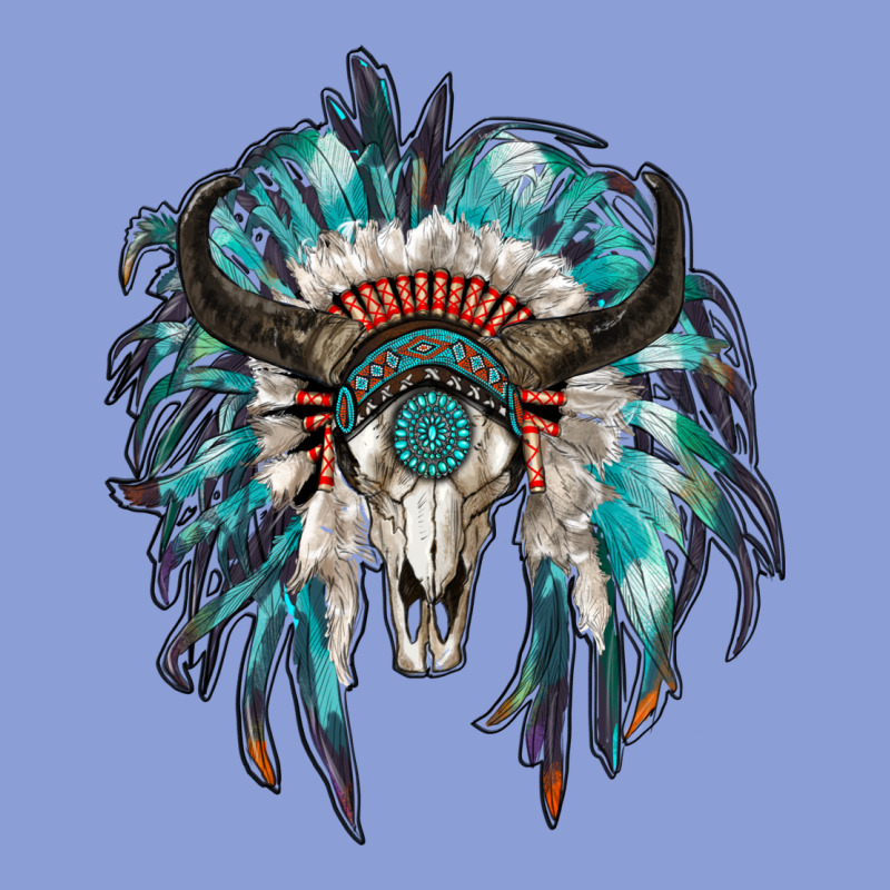 Indian Headdress With Bull Skull Long Sleeve Tee by RanaPortraitStore | Teevron
