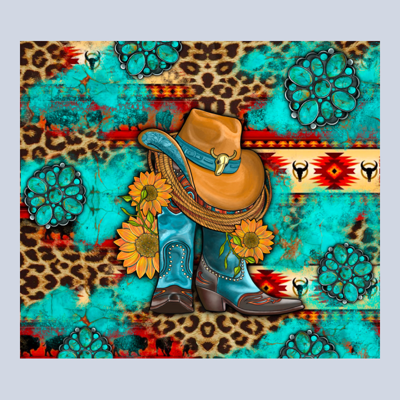 Cowboy Boots With Turquoise And Aztec Premium Sweatshirt by Artiststas | Teevron