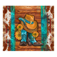 Cowboy Boots Turquoise Aztec Cowhide Premium Sweatshirt | Teevron