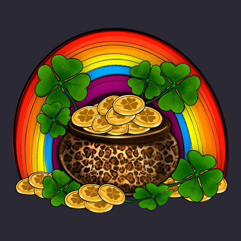 St Patricks Shamrock Gold Leopard Rainbow Vintage Tee by RanaPortraitStore | Teevron