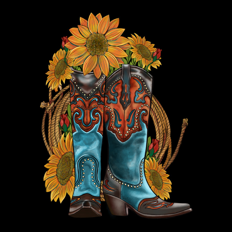Western Boots With Sunflowers Premium Sweatshirt by Artiststas | Teevron