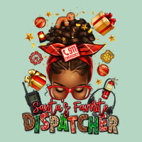 Santa's Favorite Dispatcher Afro Messy Bun Classic Tee | Teevron
