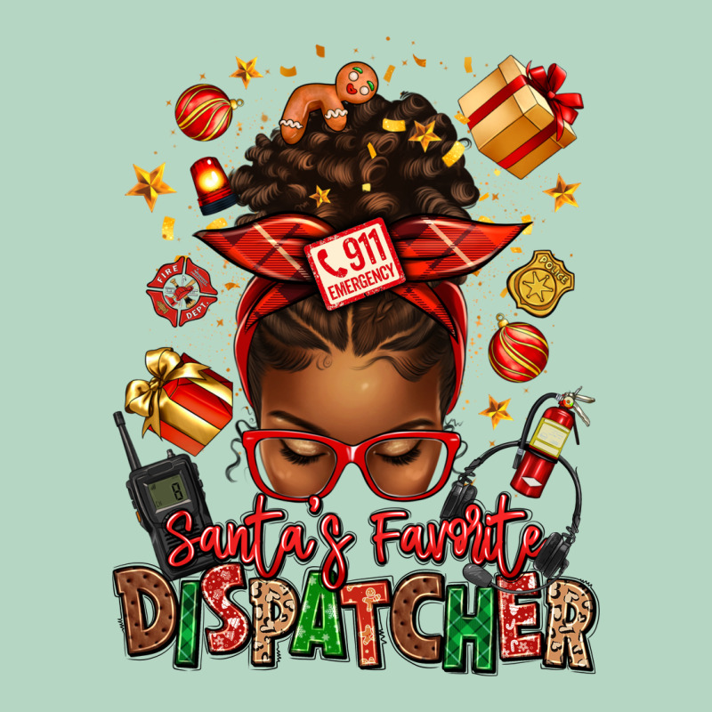 Santa's Favorite Dispatcher Afro Messy Bun Classic Tee by texasbilliewilder | Teevron