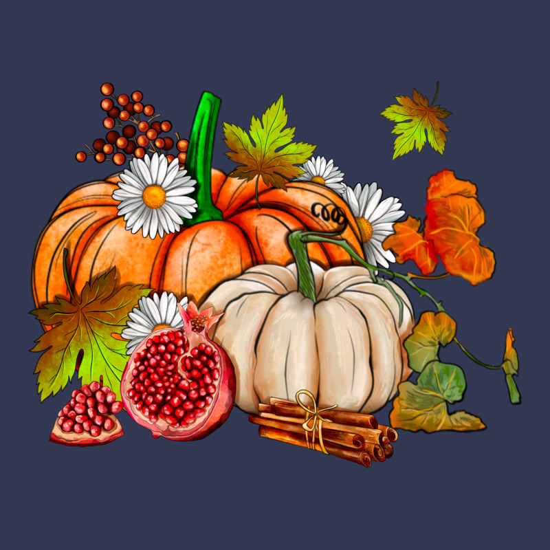 Pumpkins Daisies And Fall Leaf's Ado Heavyweight Hoodie by AdoDesignShop | Teevron