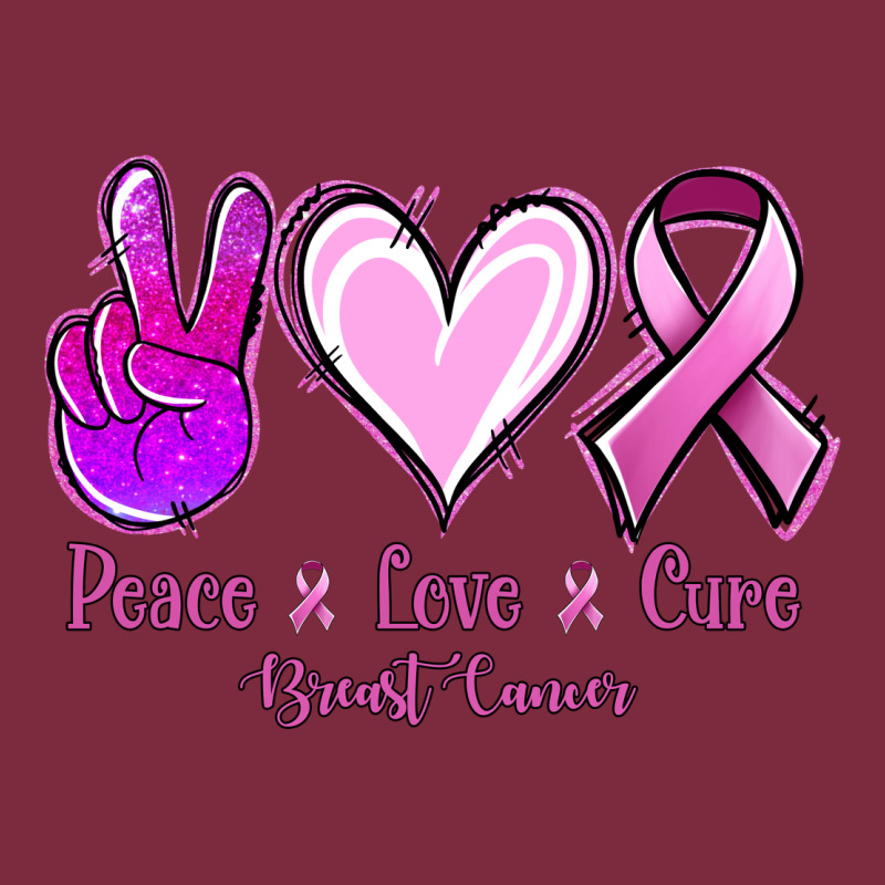 Peace Love Cure Breast Cancer Premium Hoodie by NancyCooperArtShop | Teevron