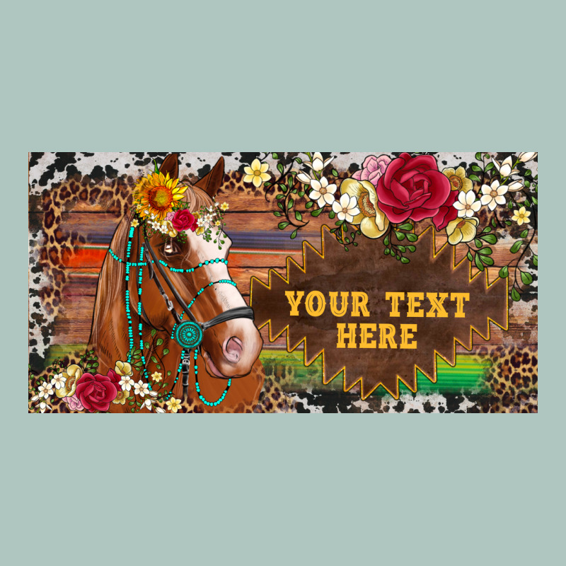 (preview)western Turquoise Gemstone Horse Cowhide Leopard Floral Backg Premium Sweatshirt by Artiststas | Teevron