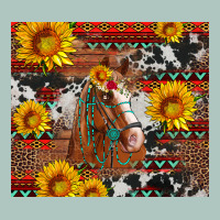 Western Horse With Sunflowers And Aztec Leopard Cowhide Premium Sweatshirt | Teevron