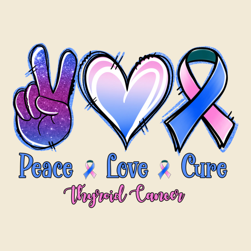 Peace Love Cure Thyroid Cancer Premium Hoodie by NancyCooperArtShop | Teevron