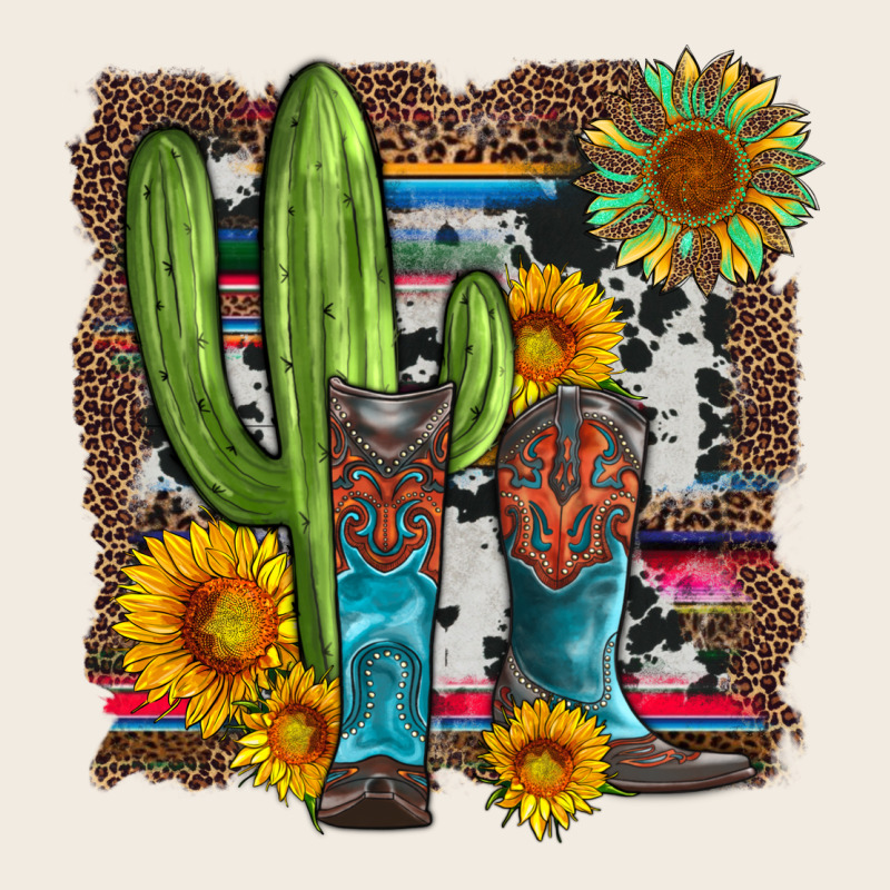 Western Cactus With Cowboy Boots And Sunflowers Premium Sweatshirt by Artiststas | Teevron
