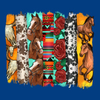 Western Horses Roses And Bullskulls Wıth Cowhide Amd Serape Brushstro Premium Sweatshirt | Teevron