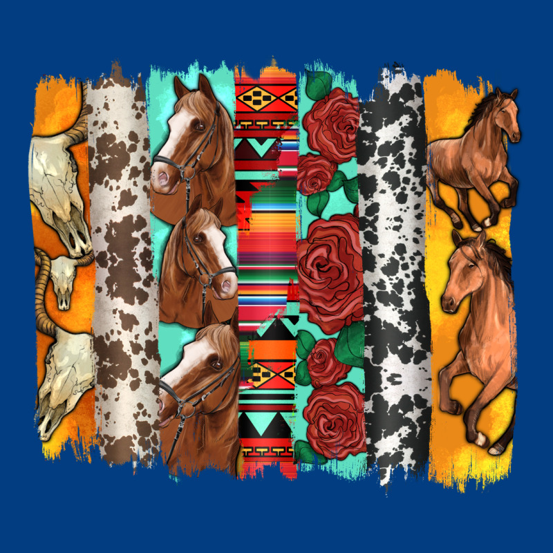 Western Horses Roses And Bullskulls Wıth Cowhide Amd Serape Brushstro Premium Sweatshirt by Artiststas | Teevron