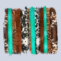 Western Cowhide Wood And Turquoise Glitter Brushstrokes Premium Sweatshirt | Teevron