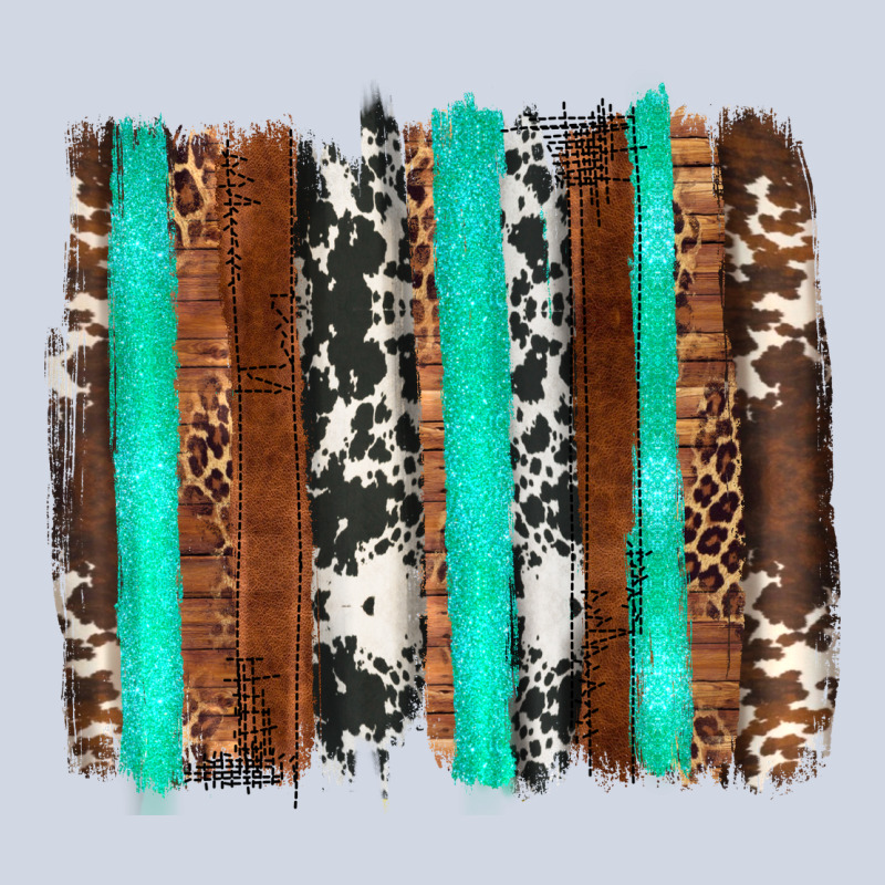 Western Cowhide Wood And Turquoise Glitter Brushstrokes Premium Sweatshirt by Artiststas | Teevron