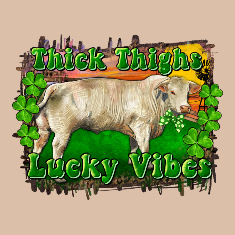 Thick Thighs Lucky Vibes Charolais Bull Urban Heavy Tee by RanaPortraitStore | Teevron