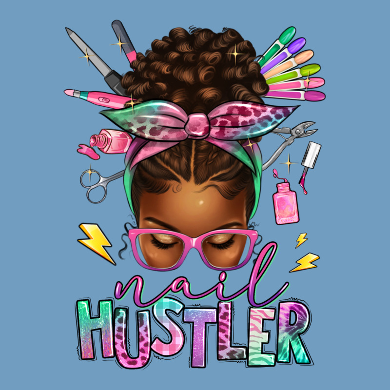 Nail Hustler Afro Messy Bun Urban Heavy Tee by texasbilliewilder | Teevron