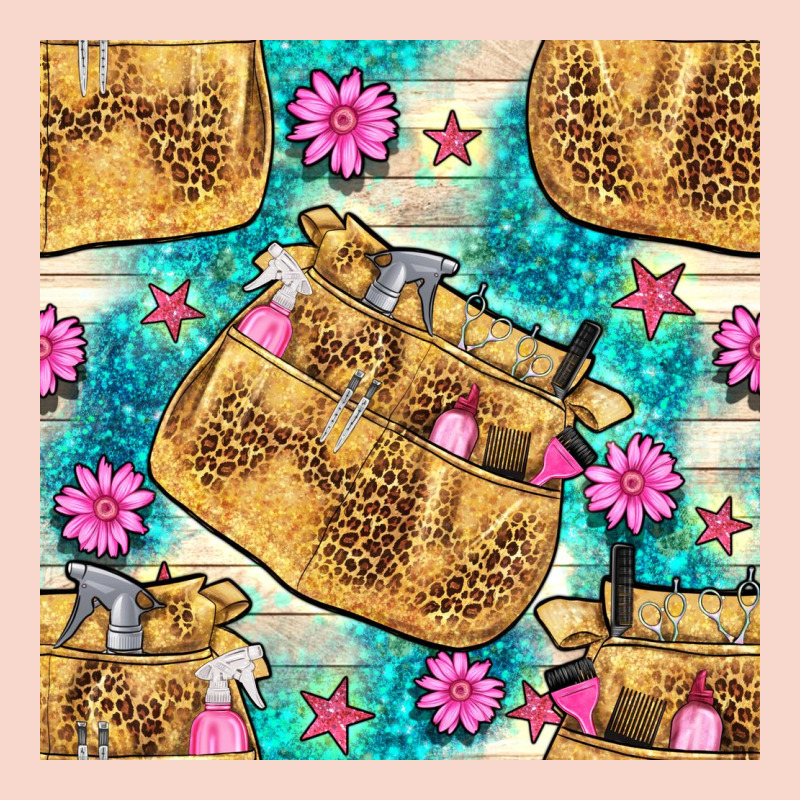 Hairdresser Apron And Flowers With Turquoise Glitter Seamless Pattern  Urban Hoodie by BundleAndBundleShop | Teevron