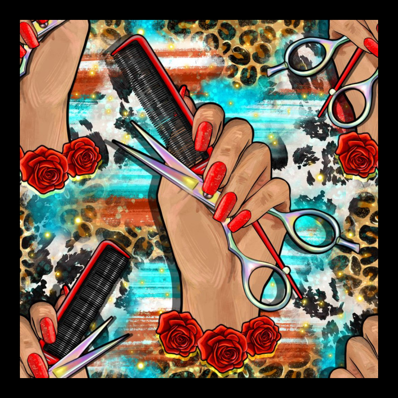 Hairdresser Hand Scissors And Roses With Serape Leopard And Cowhide Se Urban Hoodie by BundleAndBundleShop | Teevron