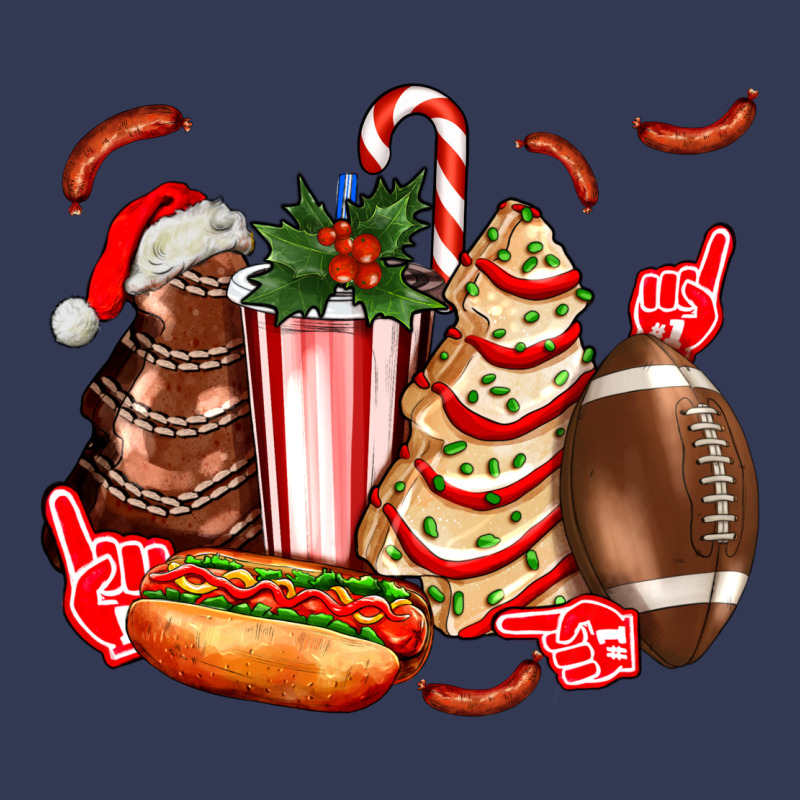 Christmas Tree Cake American Football  Ball And Hot Dogs Ado Heavyweight Hoodie by AdoDesignShop | Teevron
