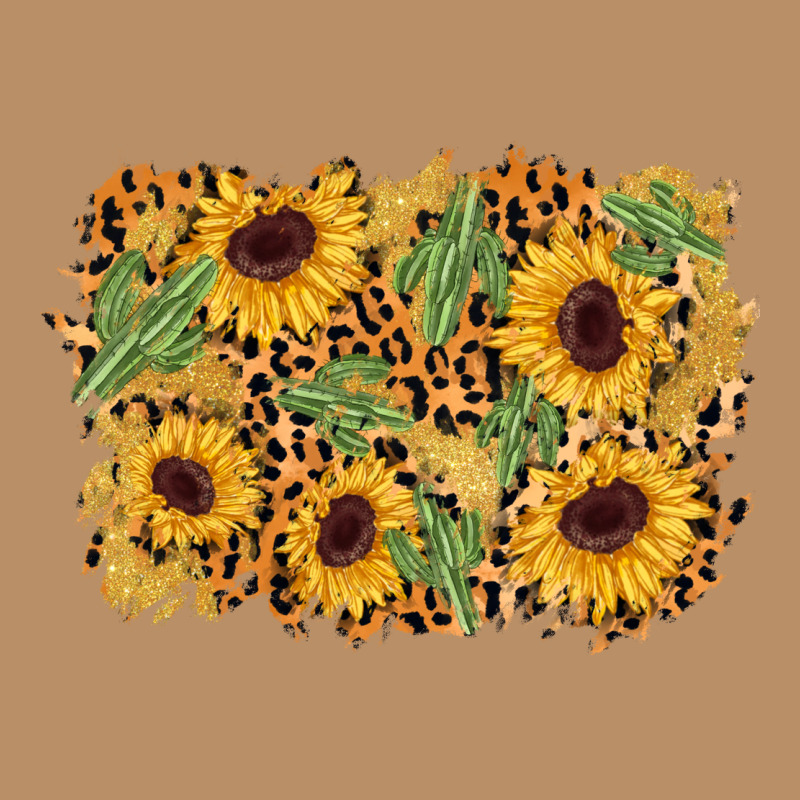 Cactus Leopard Sunflower Glitter Background Vintage Hoodie by AdoDesignShop | Teevron
